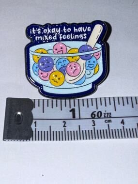 It’s ok to have mixed feelings cereal bowl Pin Brooch